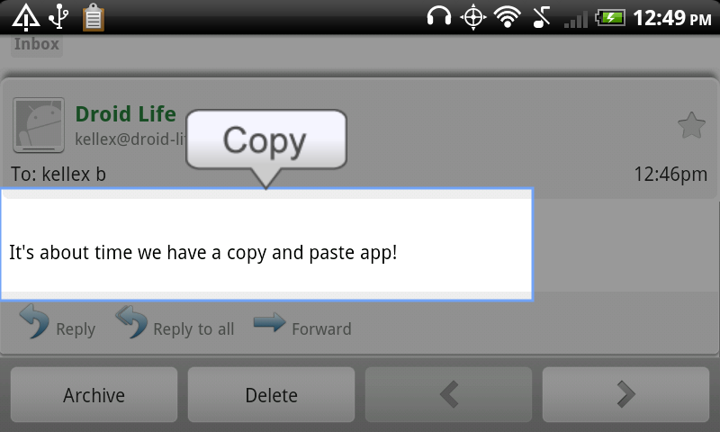 how to copy and paste on android
