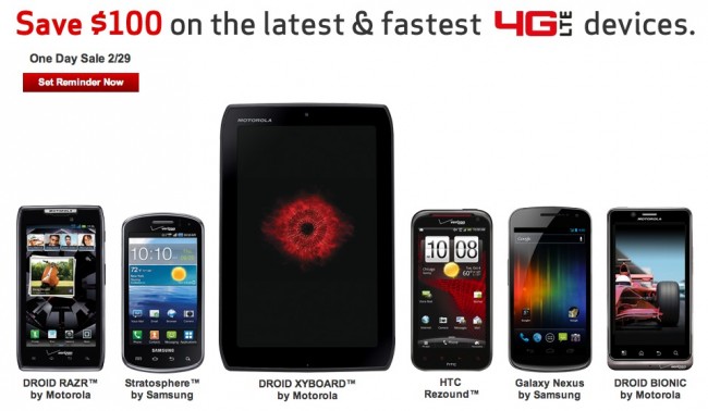 vzw leap sale 650x378 Verizon Leap Day Sale:  $100 Off Their Best  Devices, Including the Galaxy Nexus