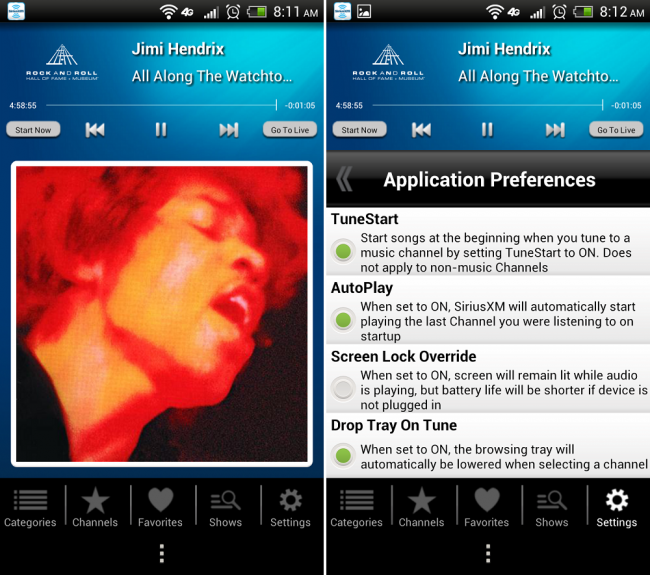 Sirius 650x575 SiriusXM Internet Radio for Android Updated, TuneStart   and Additional User Controls Added