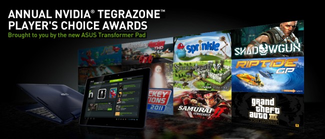 TEGRAZONE TegraZoneCom Players Choice Awards KV 1B 650x278 Week Three   Contest: Win an Asus Transformer Pad Prize Bundle to Celebrate TegraZone's   First Birthday