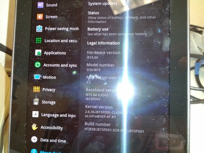 galaxy tab update 650x487 Verizon's Samsung Galaxy Tab 7.7 LTE has a   Minor Update Available as Build FD01