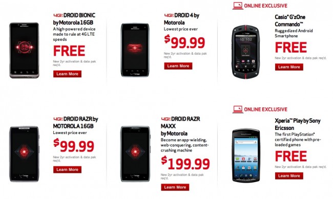 vzw dads sale 650x389 Verizon Hosting Dads and Grad Sale:  $100 Off All   4G LTE Motorola Phones
