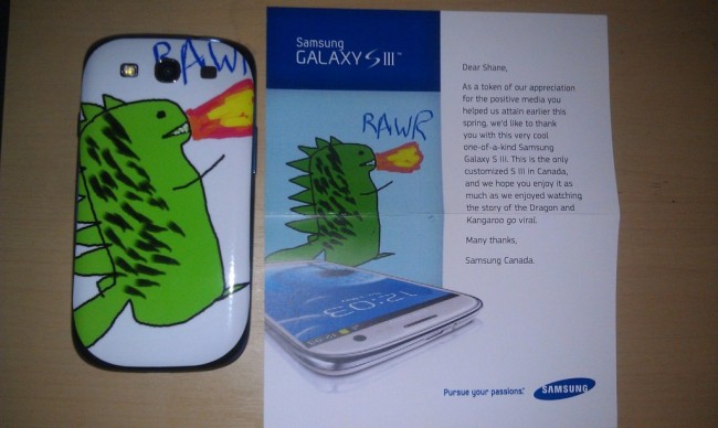 Custom SGS3 650x388 Fan Gets Custom Fiery Galaxy S3 From Samsung, Makes   Us Very Jealous