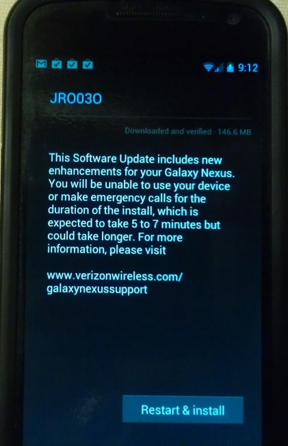  Is the Jelly Bean Update for Verizon's Galaxy Nexus Popping Up on   Devices as JRO030?