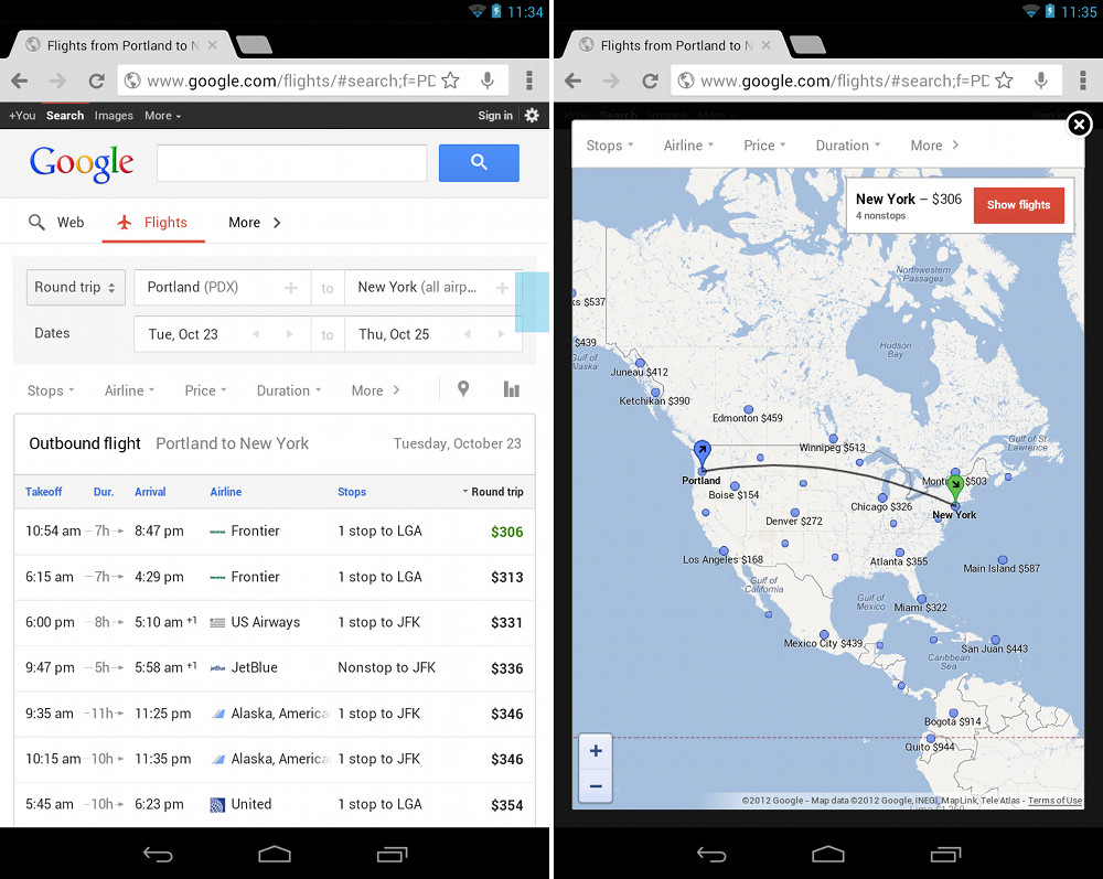 GOOGLE FLIGHTS Now Optimized for Tablets | Droid Life