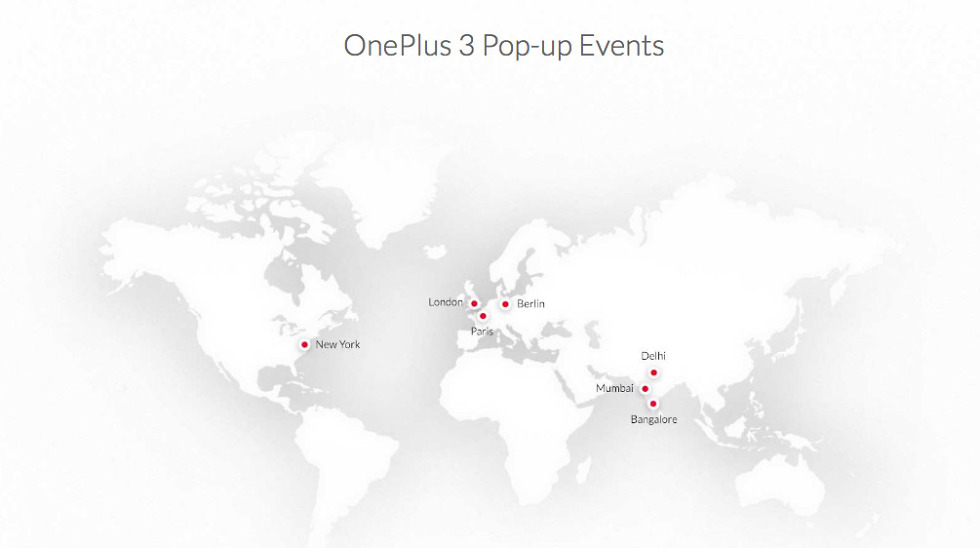 oneplus 3 pop-up shops
