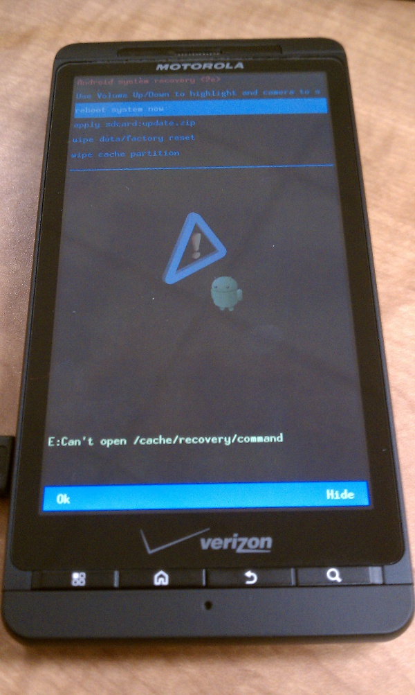 boot into safe state droid x