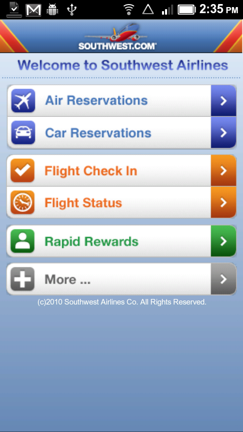 Southwest Airlines App Hits Android Market – Droid Life