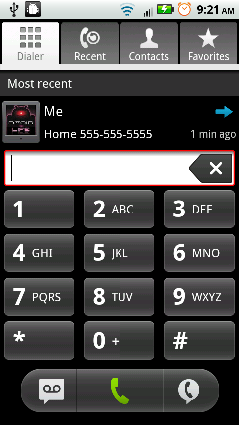 New DROID X Dialer Introduced on Version 2.3.340