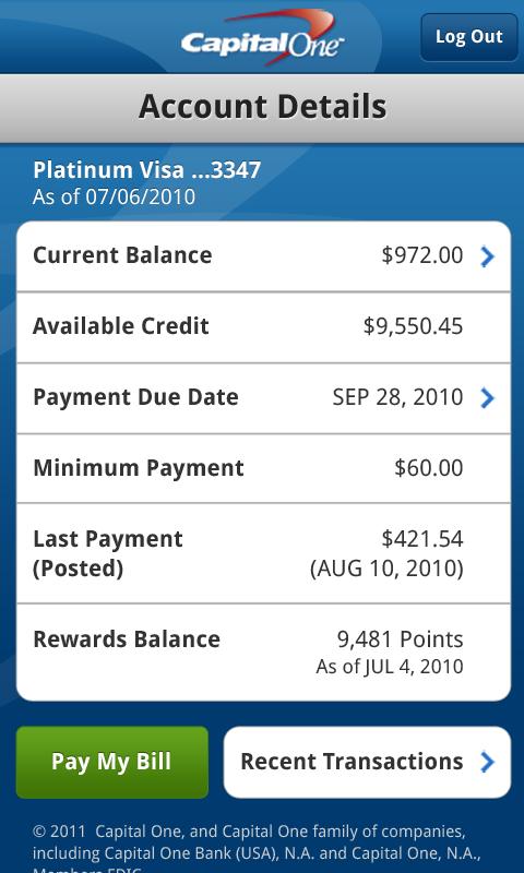 Capital One Releases Android App: Pay Bills, View Recent ...