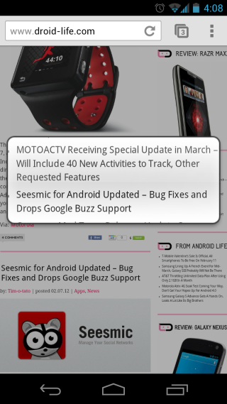 First Impressions:  Chrome Beta for Android