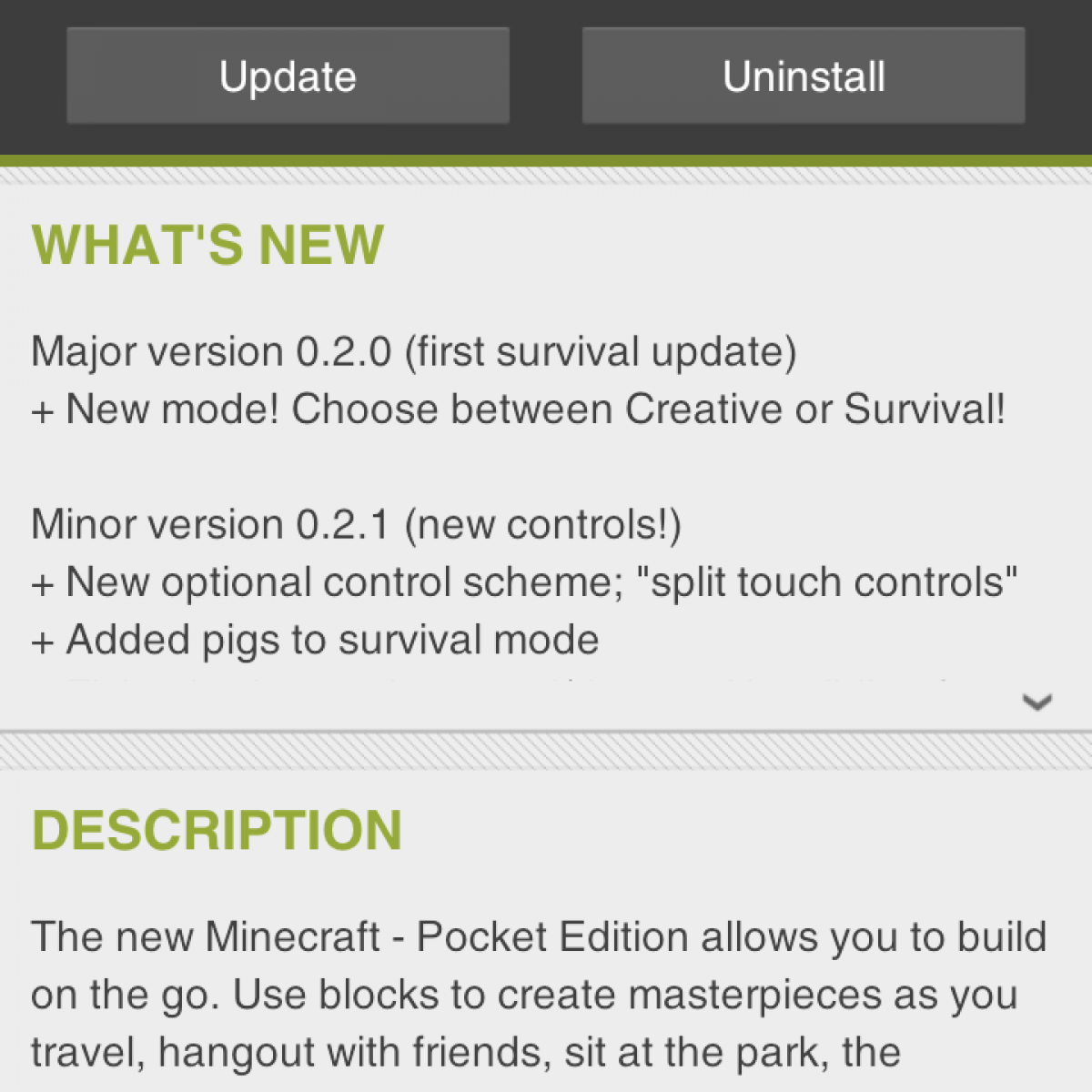 Minecraft Pocket Edition For Android Gets An Update, Adds Survival