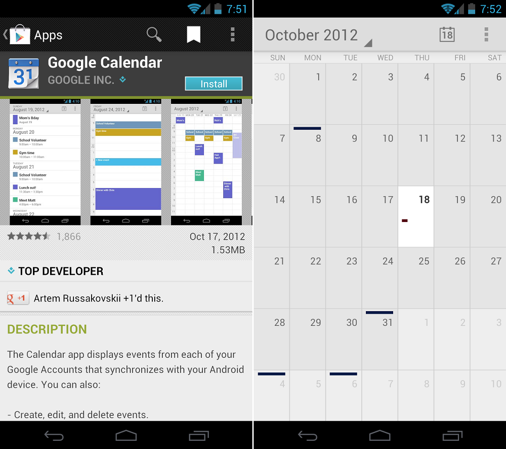 Google Releases Standalone Calendar App to the Play Store