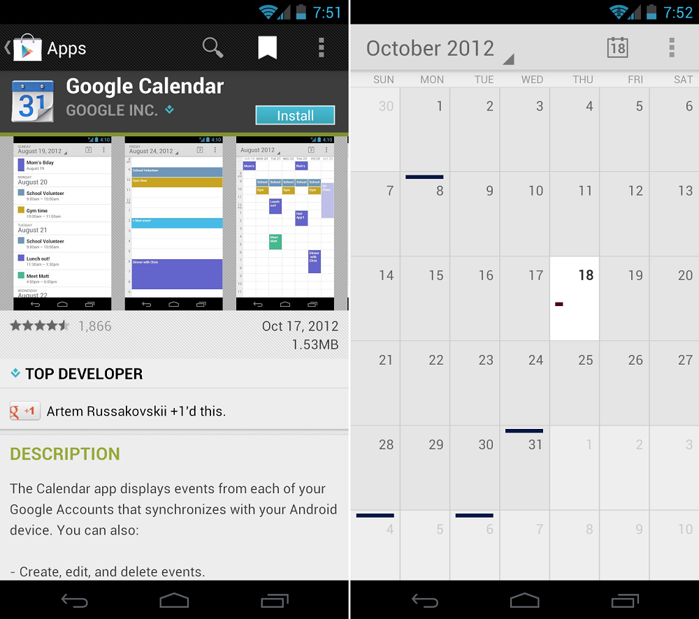 Google Releases Stand alone Calendar App To The Play Store