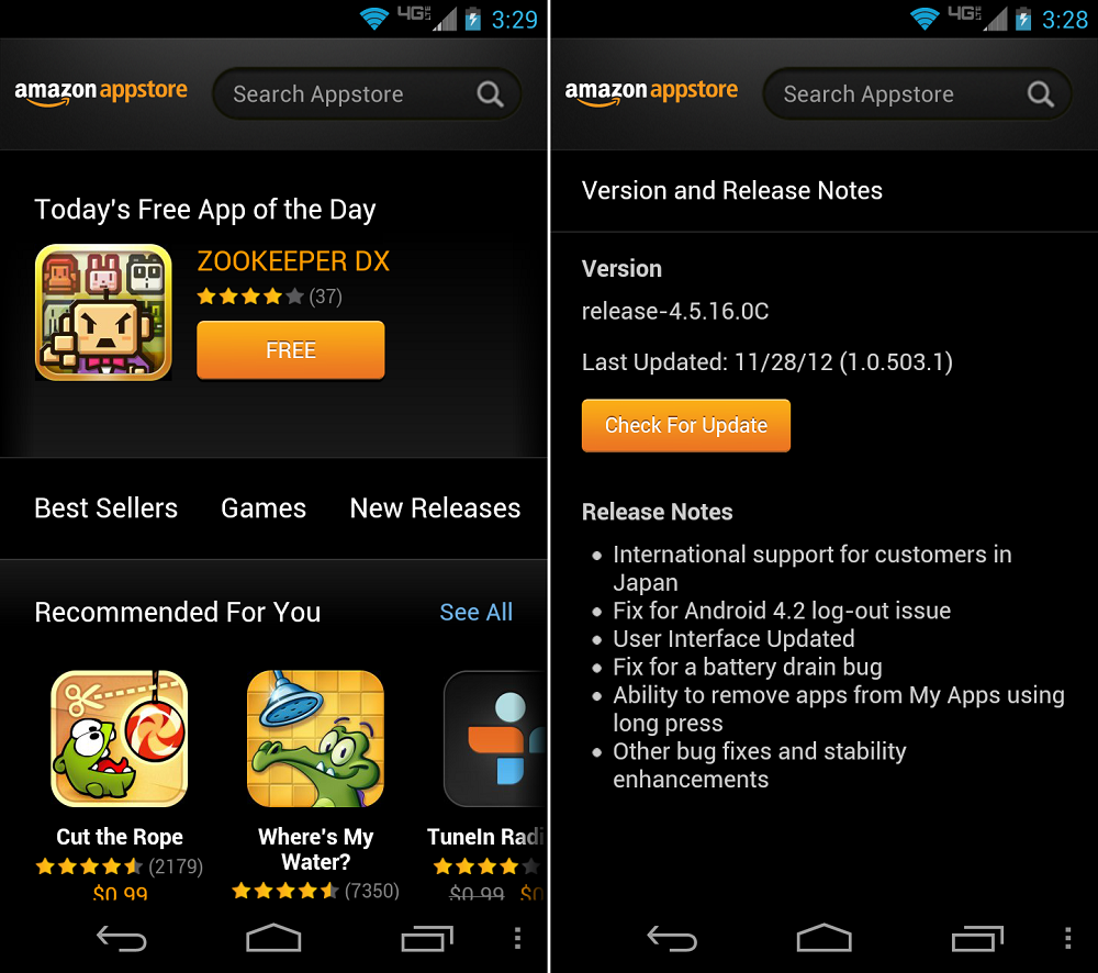 Amazon Appstore Updated - Fixes Crazy Battery Drain Bug and Updated UI