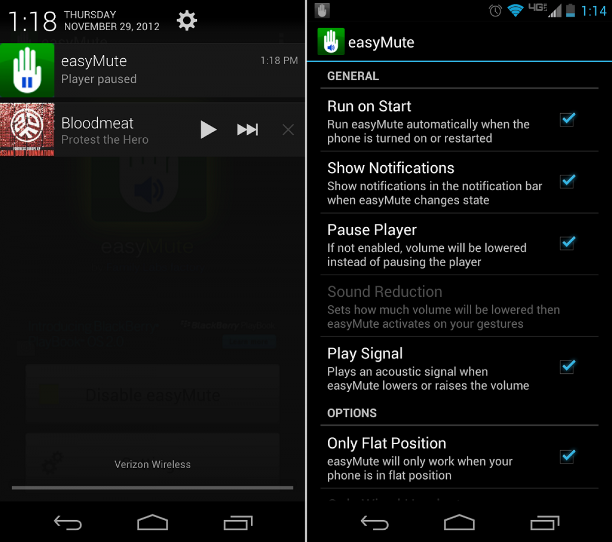 easyMute for Android Means No More Hassles When Pausing Tracks