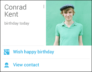 google now birthday