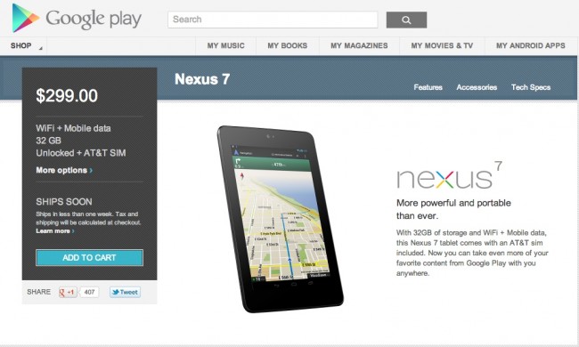 nexus 7 in stock