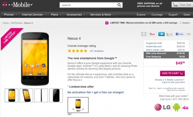 nexus 4 deal