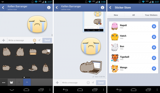 Facebook Messenger Stickers