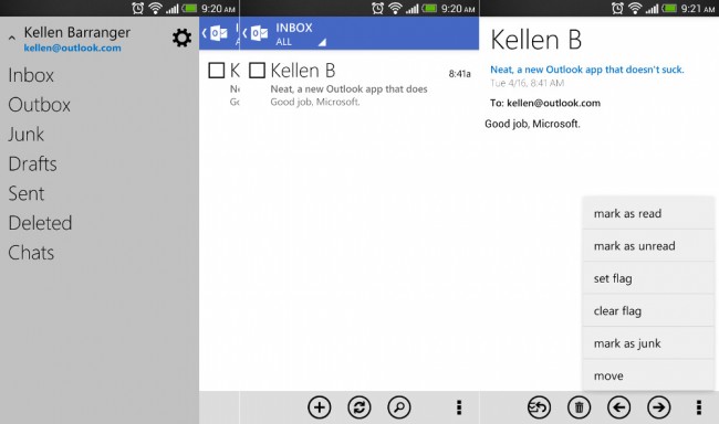 new outlook android