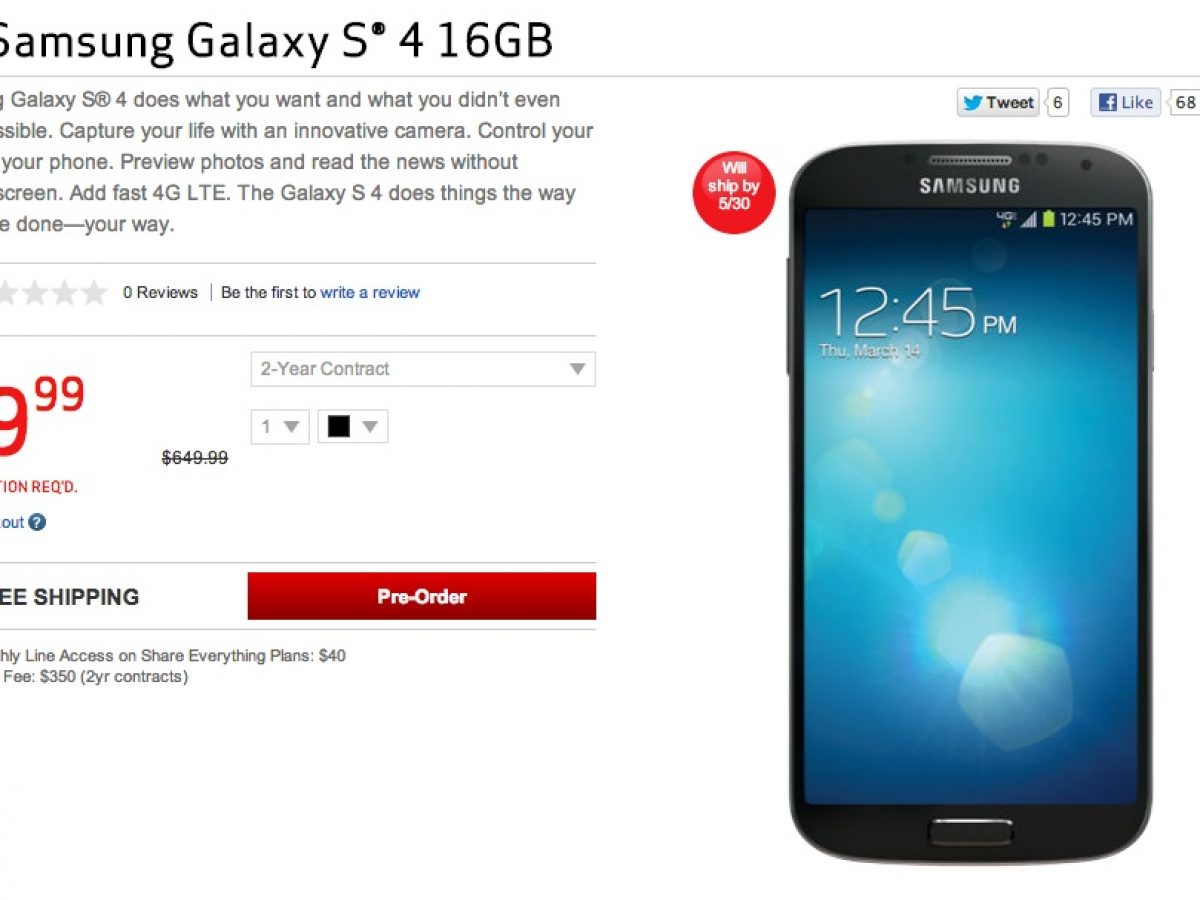 samsung galaxy s4 verizon 4g lte