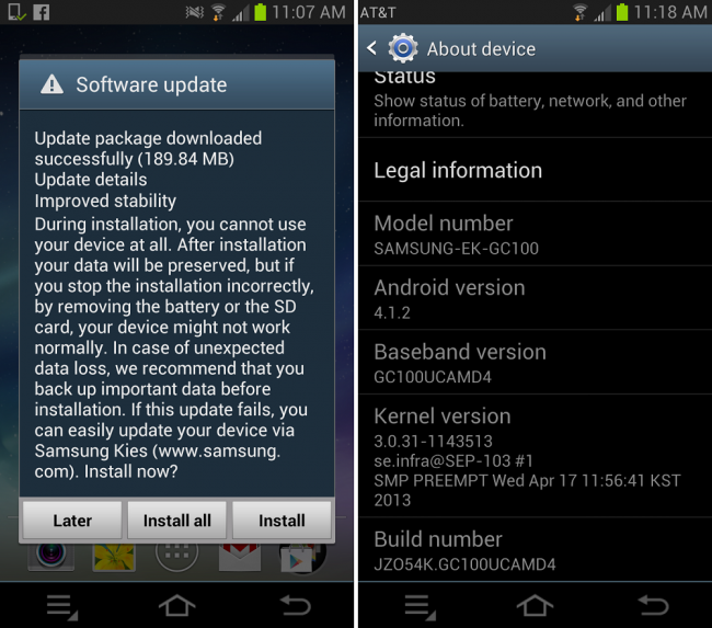 Galaxy Camera update