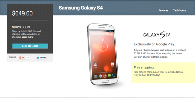 galaxy s4 google play edition