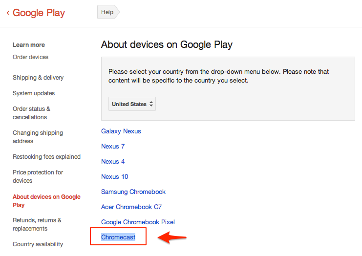 Chromecast" to Google Play's Devices List, What is It?