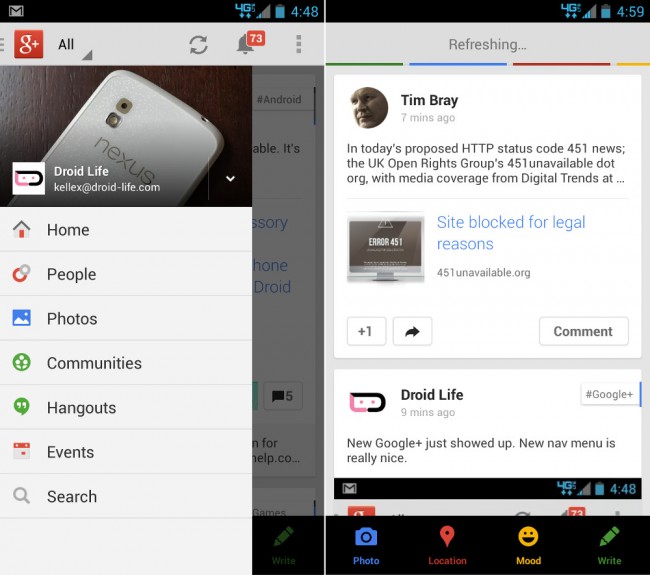 google plus update