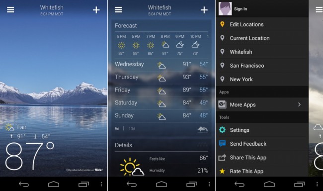 new yahoo weather