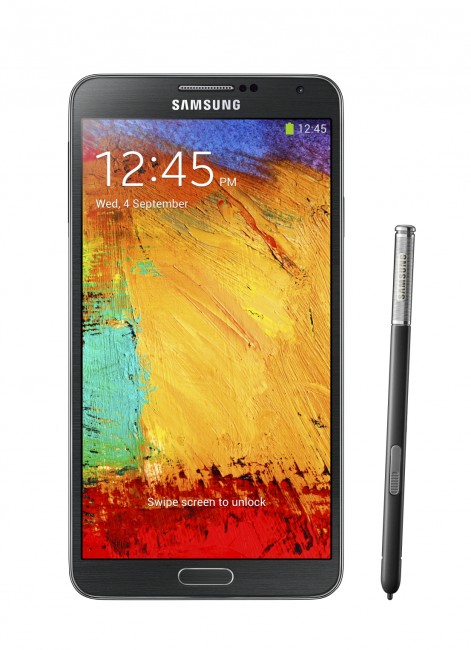 Galaxy Note3_002_front with pen_Jet Black