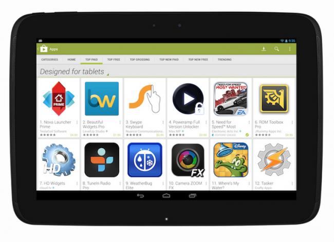 google play tablets