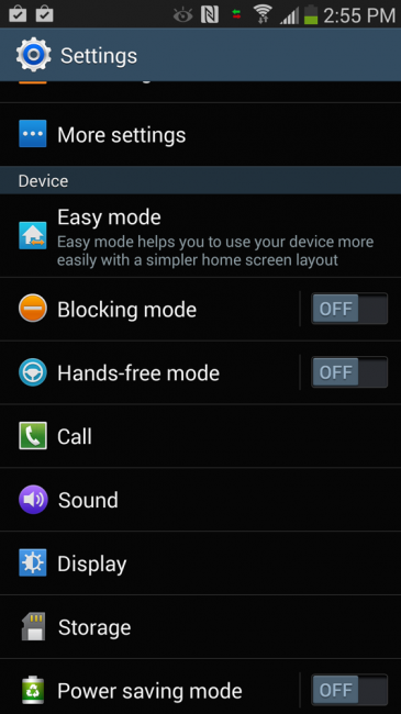 galaxy note 3 blocking mode