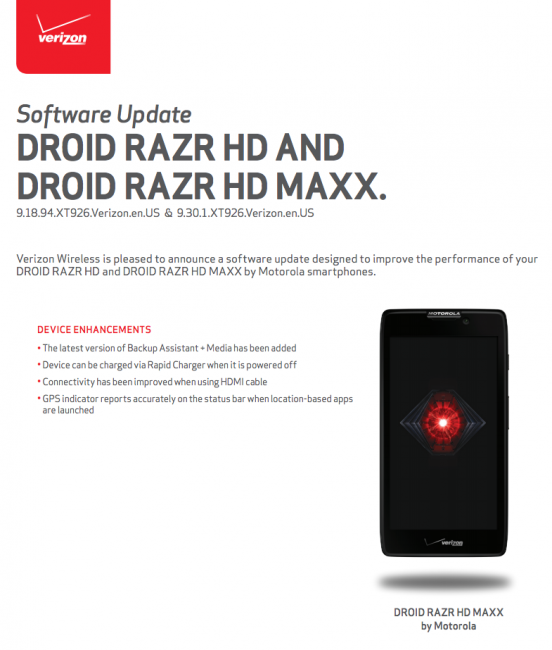 razr maxx hd razr hd update