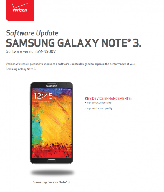 galaxy note 3 update