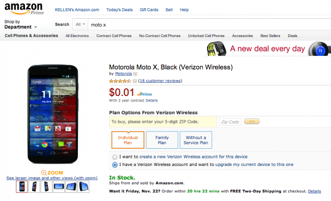 moto x amazon deal