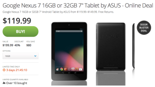Deal:  Brand New Nexus 7 (2012) in 16GB or 32GB on Groupon Starting at $119