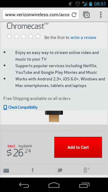 verizon chromecast discount