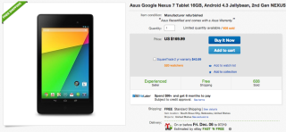 Cyber Monday Deal:  Nexus 7 (2013) in 16GB or 32GB From eBay for $169 or $229 With Free Shipping