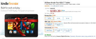 Deal:  Kindle Fire HDX is 20% Off on Amazon Today Only ($184), Kindle Fire HD and Kindle Too