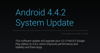 LG G Pad 8.3 Google Play Edition Receiving Android 4.4.2 Today