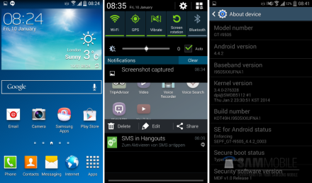 Android 4.4.2 Leaked for Samsung Galaxy S4 (GT-I9505), Sports Same ol’ TouchWiz UI