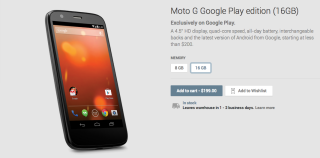 Moto G “Google Play Edition” Arrives on Google Play Starting at $179