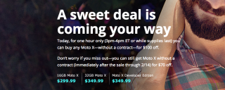 Moto X $100-off One Hour Sale is Live!