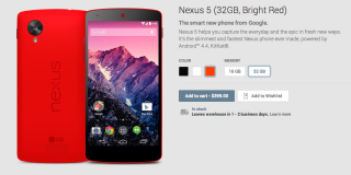 Nexus 5 in Red Now Available on Google Play (Updated)