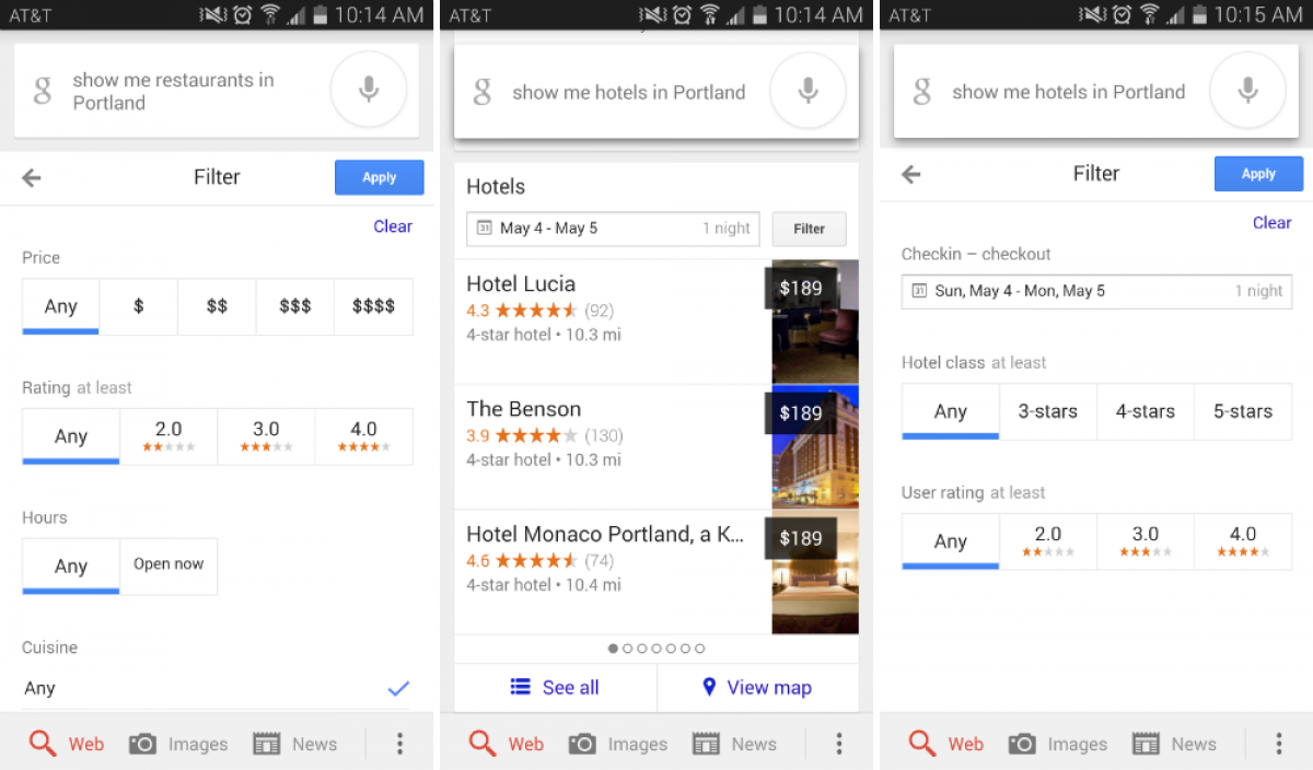 Google Brings Hotel and Restaurant Filters to Google Search on Android