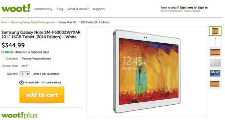 Deal: Woot has the Samsung Galaxy Note 10.1 (2014) Starting at $344