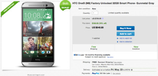 Deal:  Unlocked HTC One (M8) From eBay for $649 ($50 Off)