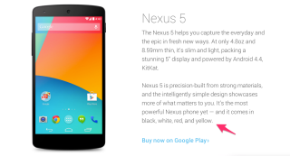 Google Seems to Think the Nexus 5 Comes in Yellow